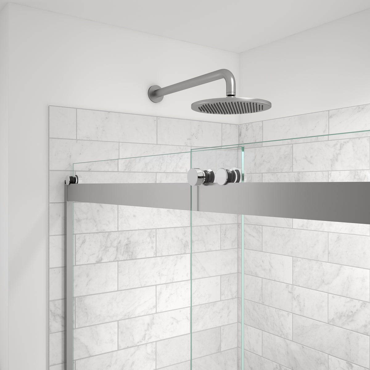 Maax Revelation Round 56-59 in x 56 3/4-59 1/4 in 6 mm Bypass Tub Door for Alcove Installation - image 3