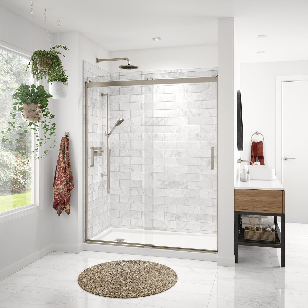 Maax Revelation Round 56-59 in x 70 ½-73 in 6 mm Bypass Shower Door for Alcove Installation - image 6