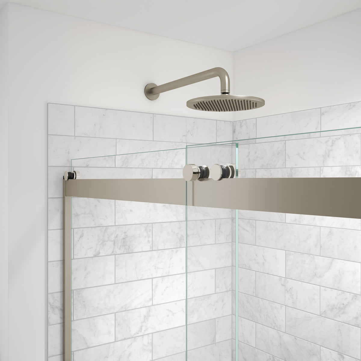 Maax Revelation Round 56-59 in x 70 ½-73 in 6 mm Bypass Shower Door for Alcove Installation - image 8