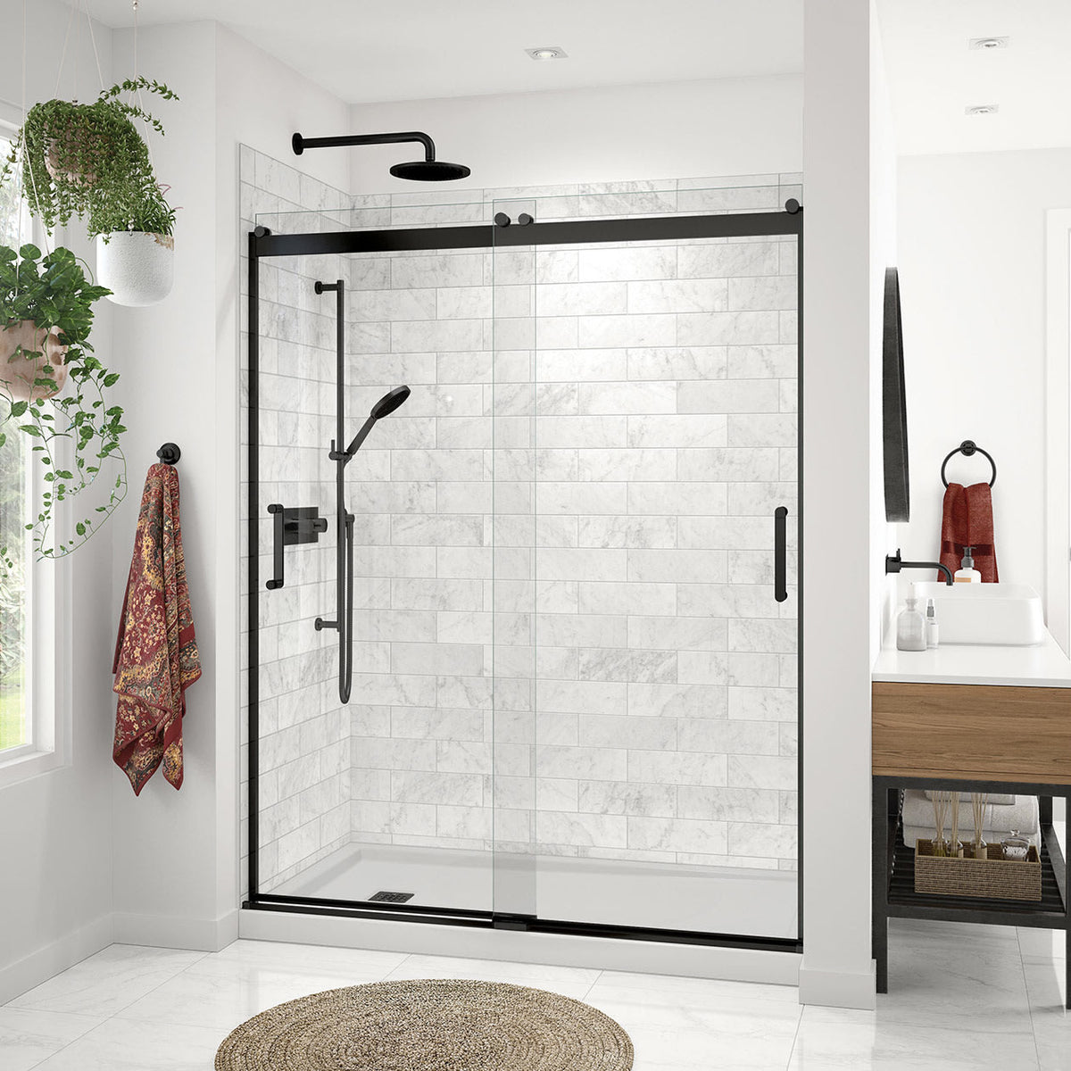 Maax Revelation Round 56-59 x 70 ½-73 in 8mm Bypass Shower Door for Alcove Installation - image 11