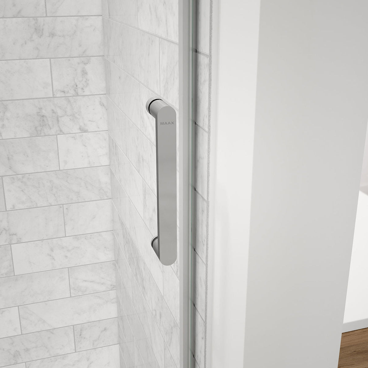 Maax Revelation Round 56-59 x 70 ½-73 in 8mm Bypass Shower Door for Alcove Installation - image 4