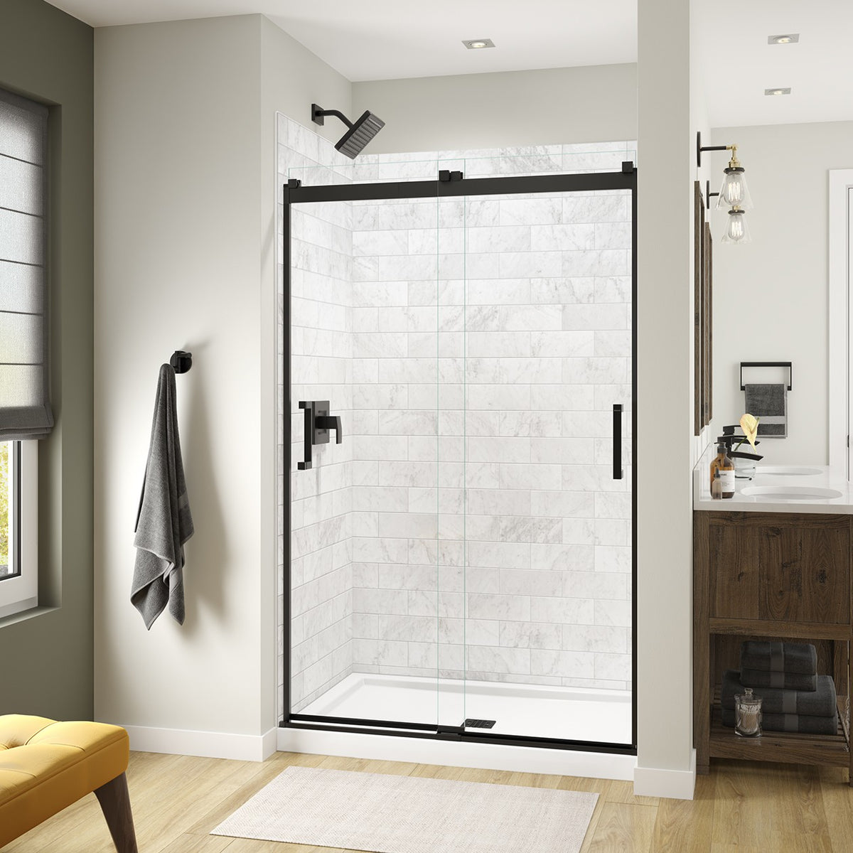 Maax Revelation Square 44-47 x 70 ½-73 in 8mm Bypass Shower Door for Alcove Installation - image 9