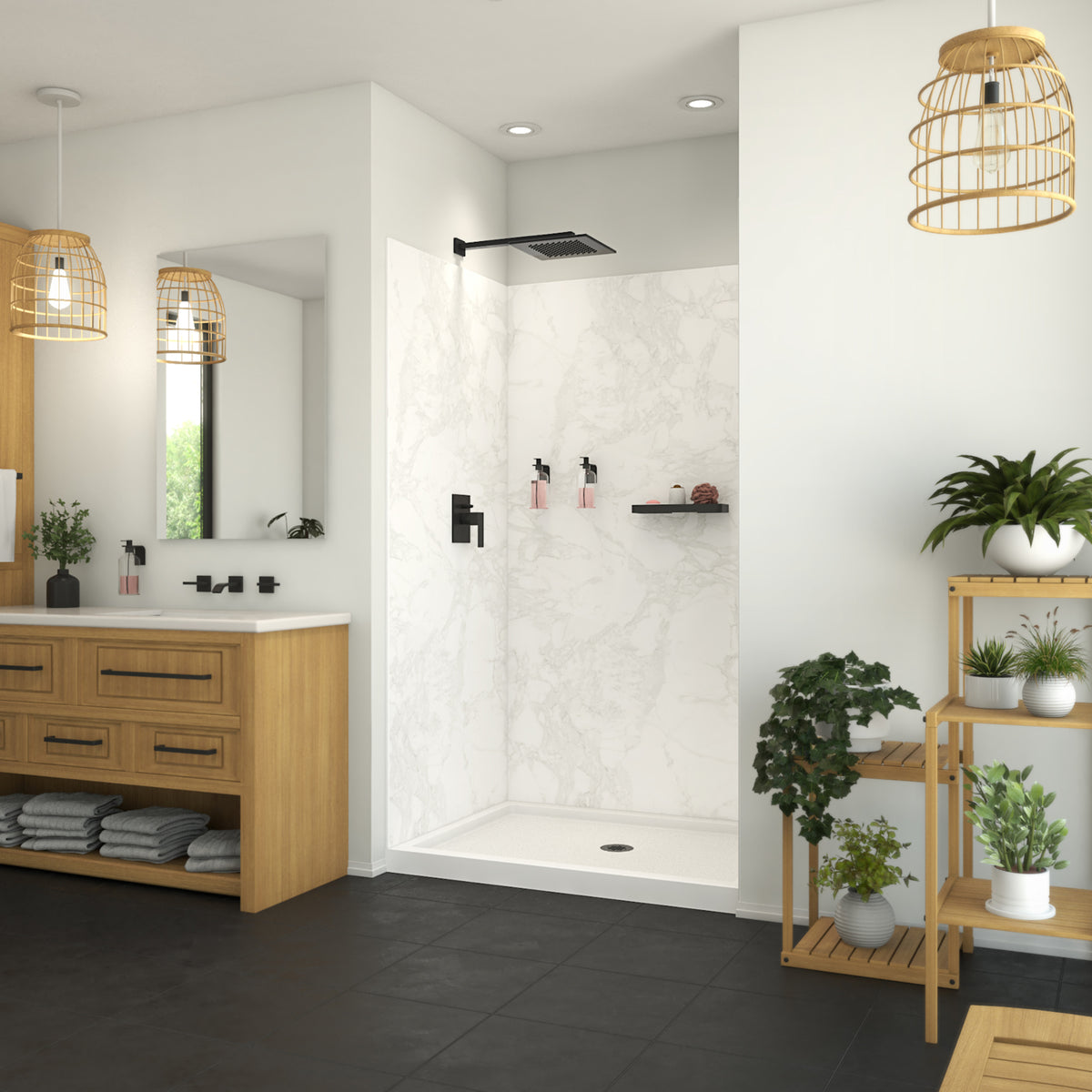 Maax Roka 4832 Acrylic Alcove Shower Base In White with Center Drain - image 4