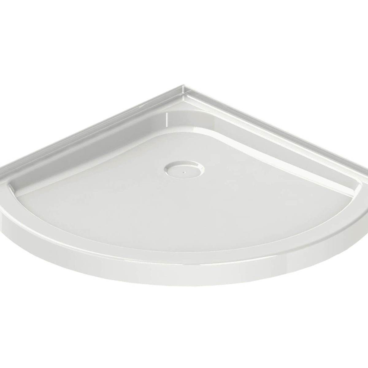 Maax Round Base 36 3 in 36 x 36 Acrylic Corner Left or Right Shower Base with Corner Drain in White - image 2