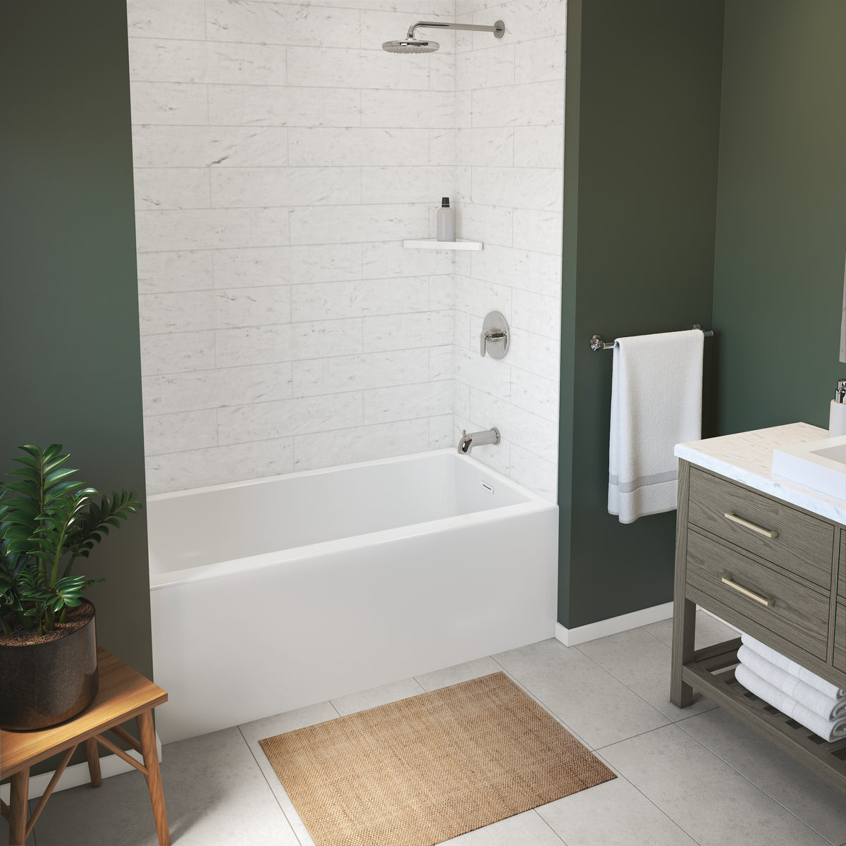 Maax Rubix 6030 AFR Acrylic Alcove Bathtub in White with Linear Overflow - image 6