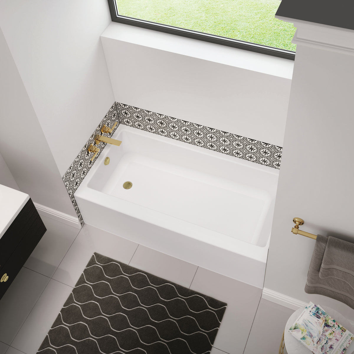 Maax Rubix Access 6030 AFR Acrylic Alcove Bathtub in White - image 3