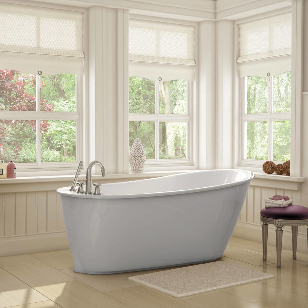 Maax Sax 6032 AcrylX Freestanding End Drain Bathtub in White with Black Skirt - image 10