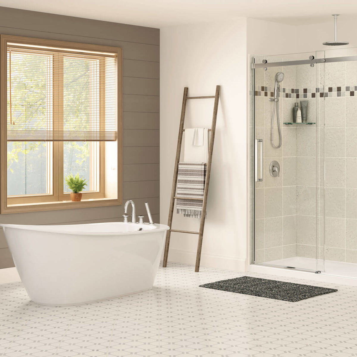 Maax Sax 6032 AcrylX Freestanding End Drain Bathtub in White with Black Skirt - image 5