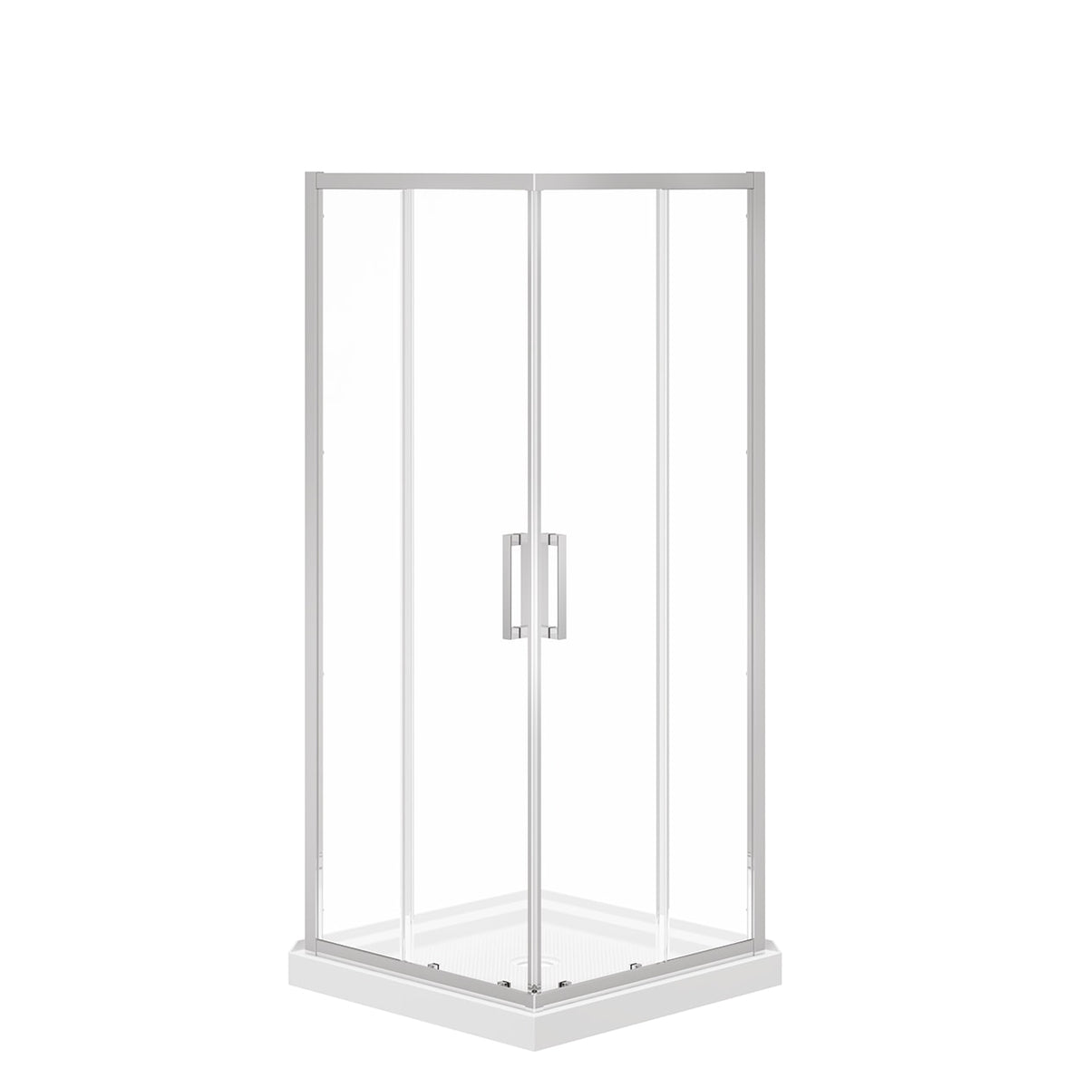 Maax Scarlet 32 x 32 Acrylic Corner Drain Shower Kit in White - image 2
