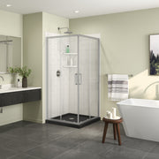 Maax Scarlet 36 x 36 Acrylic Corner Drain Shower Kit
