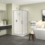 Maax Scarlet 36 x 36 Acrylic Corner Drain Shower Kit in White