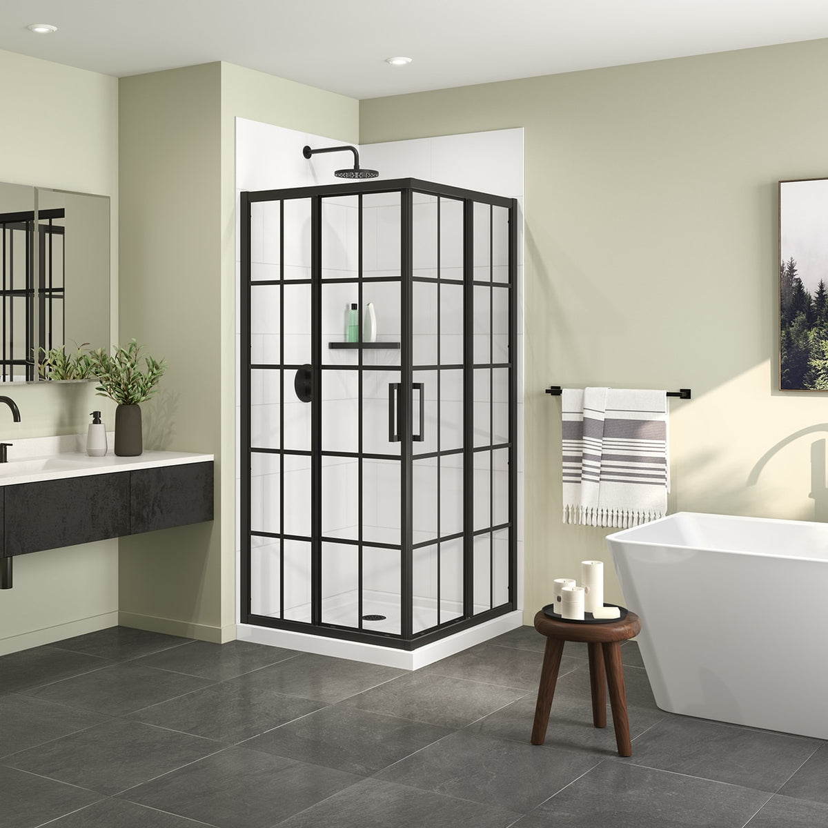 Maax Scarlet 36 x 36 Acrylic Corner Drain Shower Kit in White - image 7