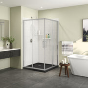 Maax Scarlet 42 x 42 Acrylic Corner Drain Shower Kit