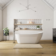 Maax Sinfoni 67 x 29 Acrylic Freestanding End Drain Bathtub in White with White Skirt
