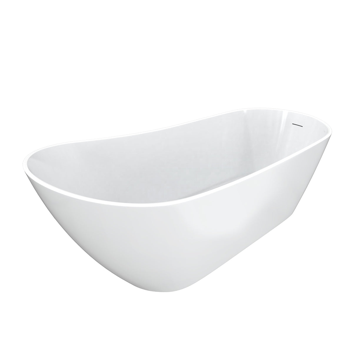 Maax Sinfoni 67 x 29 Acrylic Freestanding End Drain Bathtub in White with White Skirt - image 4
