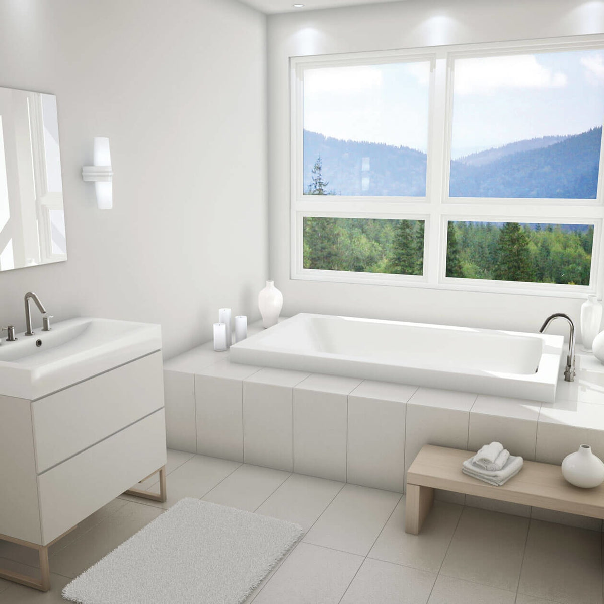 Maax Skybox 6636 Acrylic Drop-in End Drain Bathtub in White - image 5
