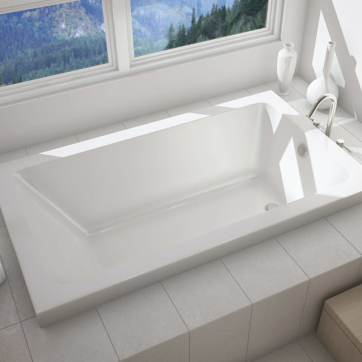Maax Skybox 7236 Acrylic Drop-in End Drain Bathtub in White - image 2