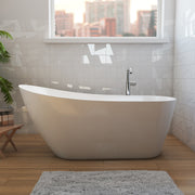 Maax Soca 59 x 28 Acrylic Freestanding Oval End Drain Bathtub in White