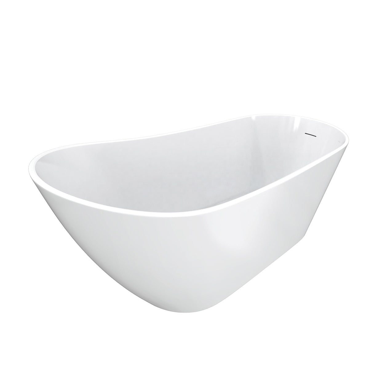 Maax Soca 59 x 28 Acrylic Freestanding Oval End Drain Bathtub in White - image 3