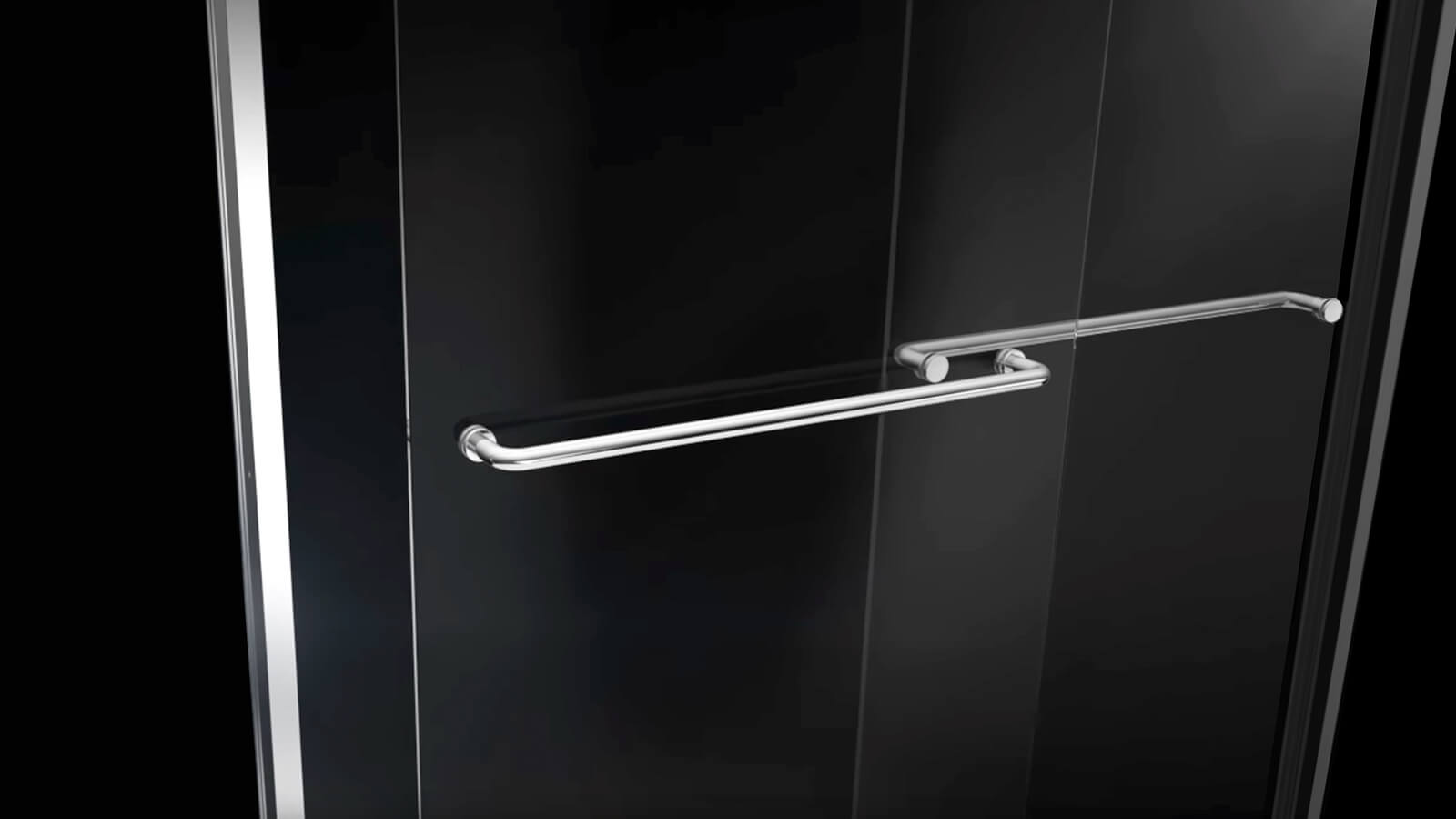 Aura 43-47 x 71 in. 6 mm Bypass Shower Door for Alcove Installation with Clear glass in Brushed Nickel - Plumbing Market