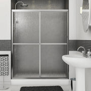 Maax Soul 54-59 ½ x 68 in Bypass Shower Door for Alcove Installation with Raindrop glass in Chrome