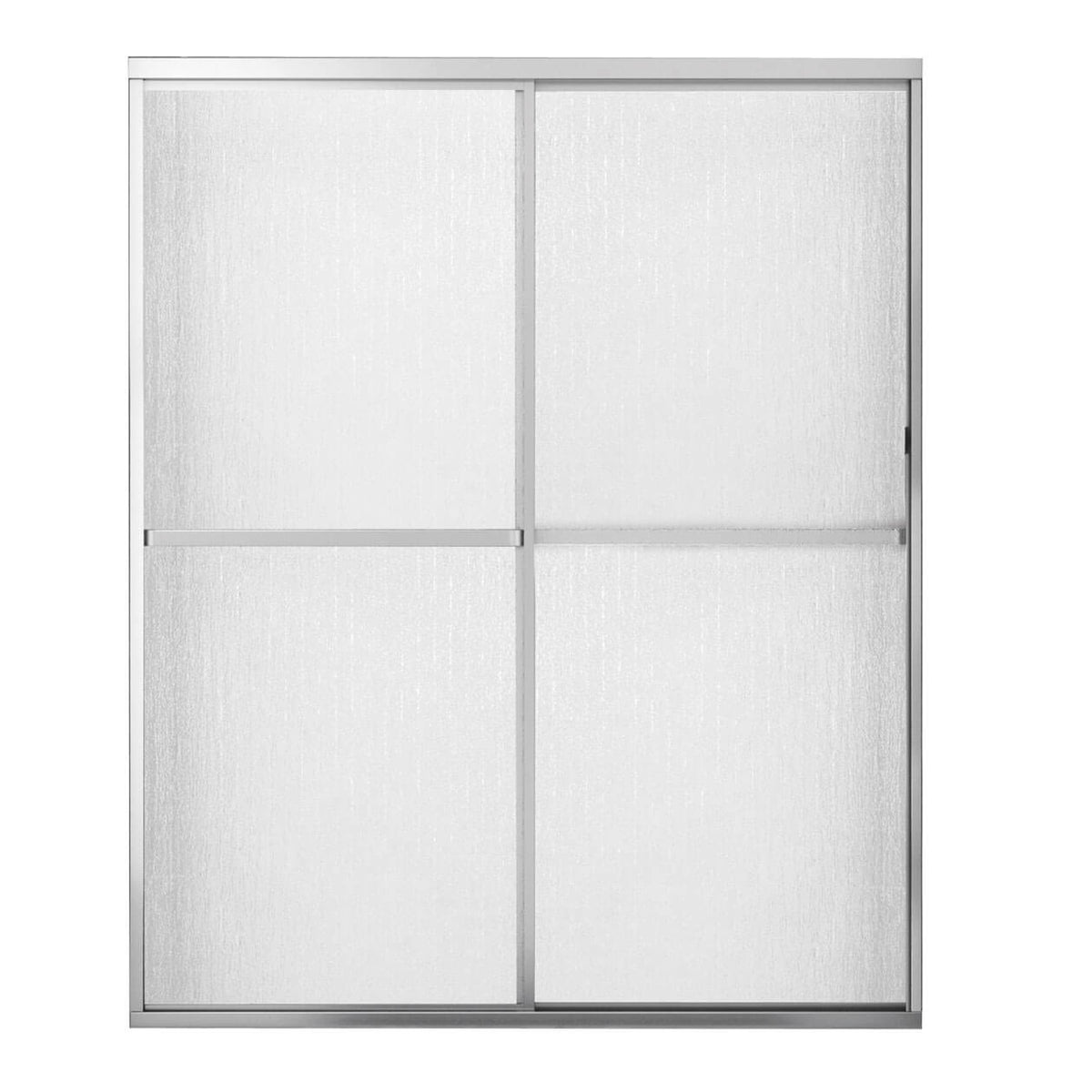 Maax Soul 54-59 ½ x 68 in Bypass Shower Door for Alcove Installation with Raindrop glass in Chrome - image 2