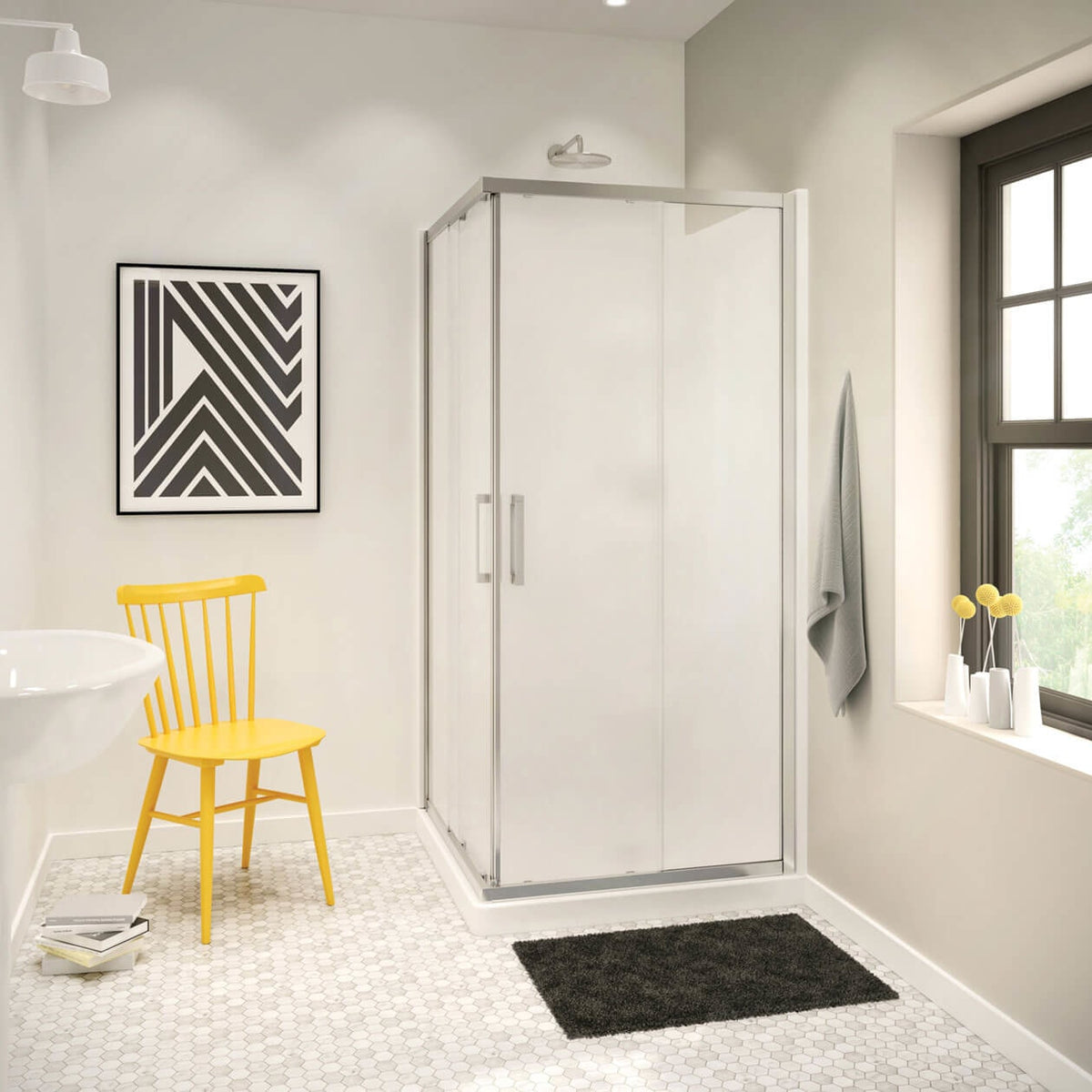 Maax Square Base 36 3 in 36 x 36 Acrylic Corner Left or Right Shower Base with Corner Drain in White - image 2