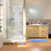 Maax Square Base 42 3 in 42 x 42 Acrylic Alcove Shower Base with Center Drain in White