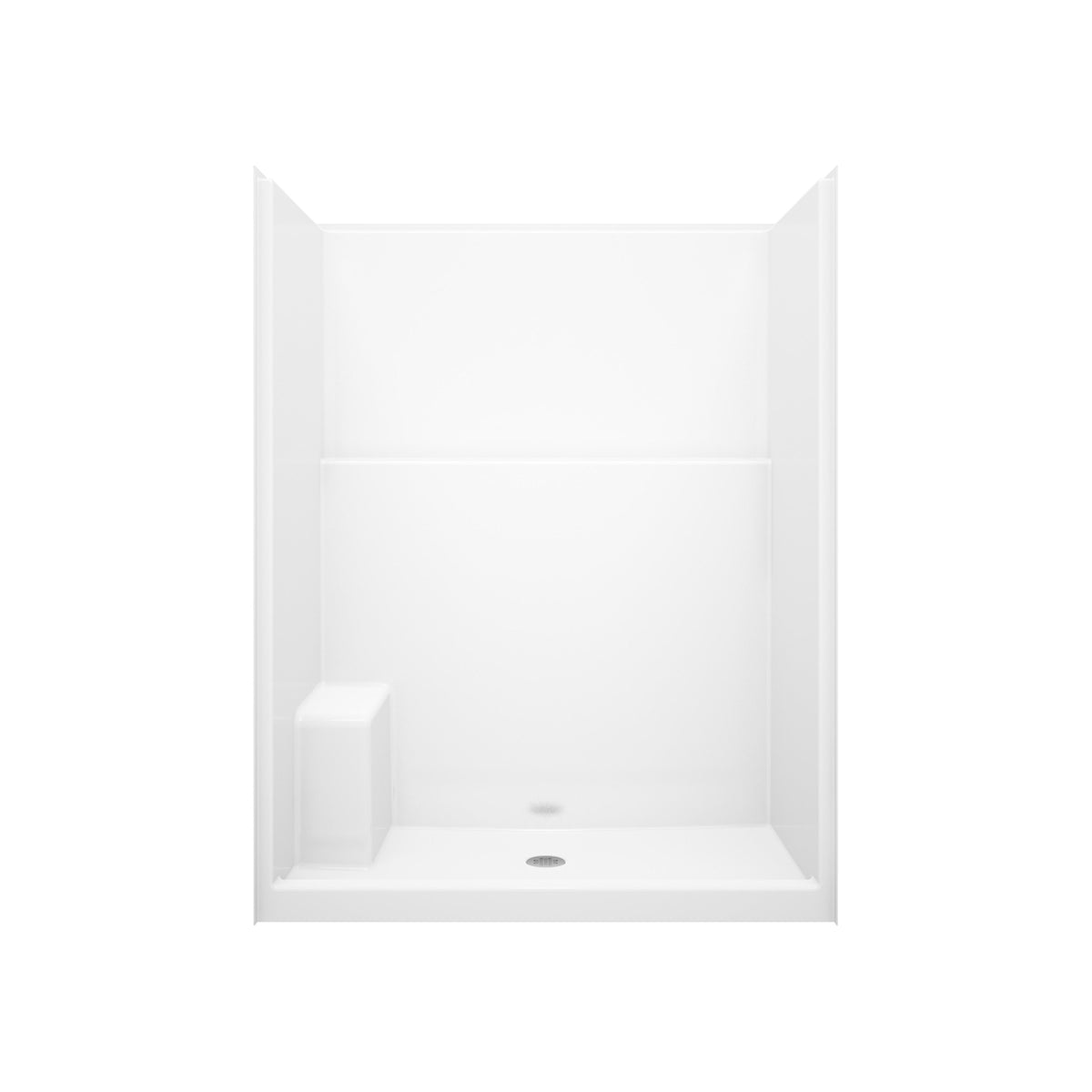 Maax SS3260 AcrylX Alcove Center Drain One-Piece Shower in White - image 2