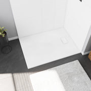 Maax Stonea 4832 Solid Surface Universal Shower Base in Grey with End Drain