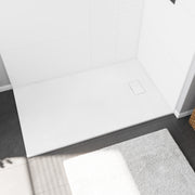 Maax Stonea 6032 Solid Surface Universal Shower Base in Grey with End Drain