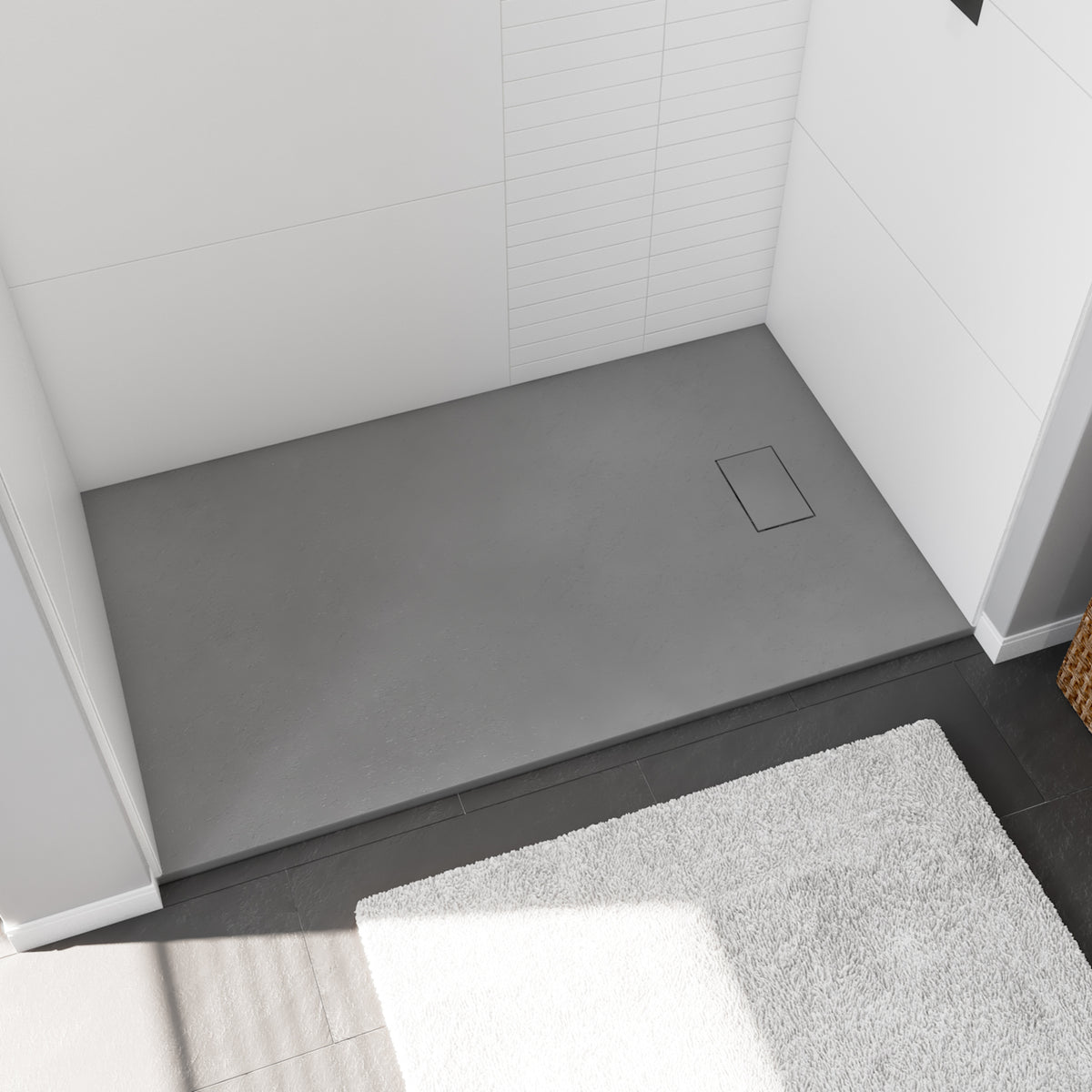 Maax Stonea 6032 Solid Surface Universal Shower Base in Grey with End Drain - image 13
