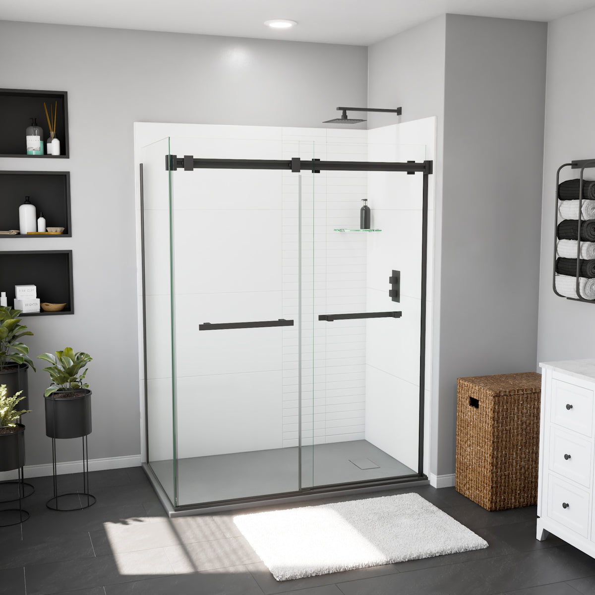 Maax Stonea 6032 Solid Surface Universal Shower Base in Grey with End Drain - image 15