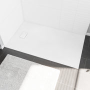 Maax Stonea 6036 Solid Surface Universal Shower Base in Grey with End Drain