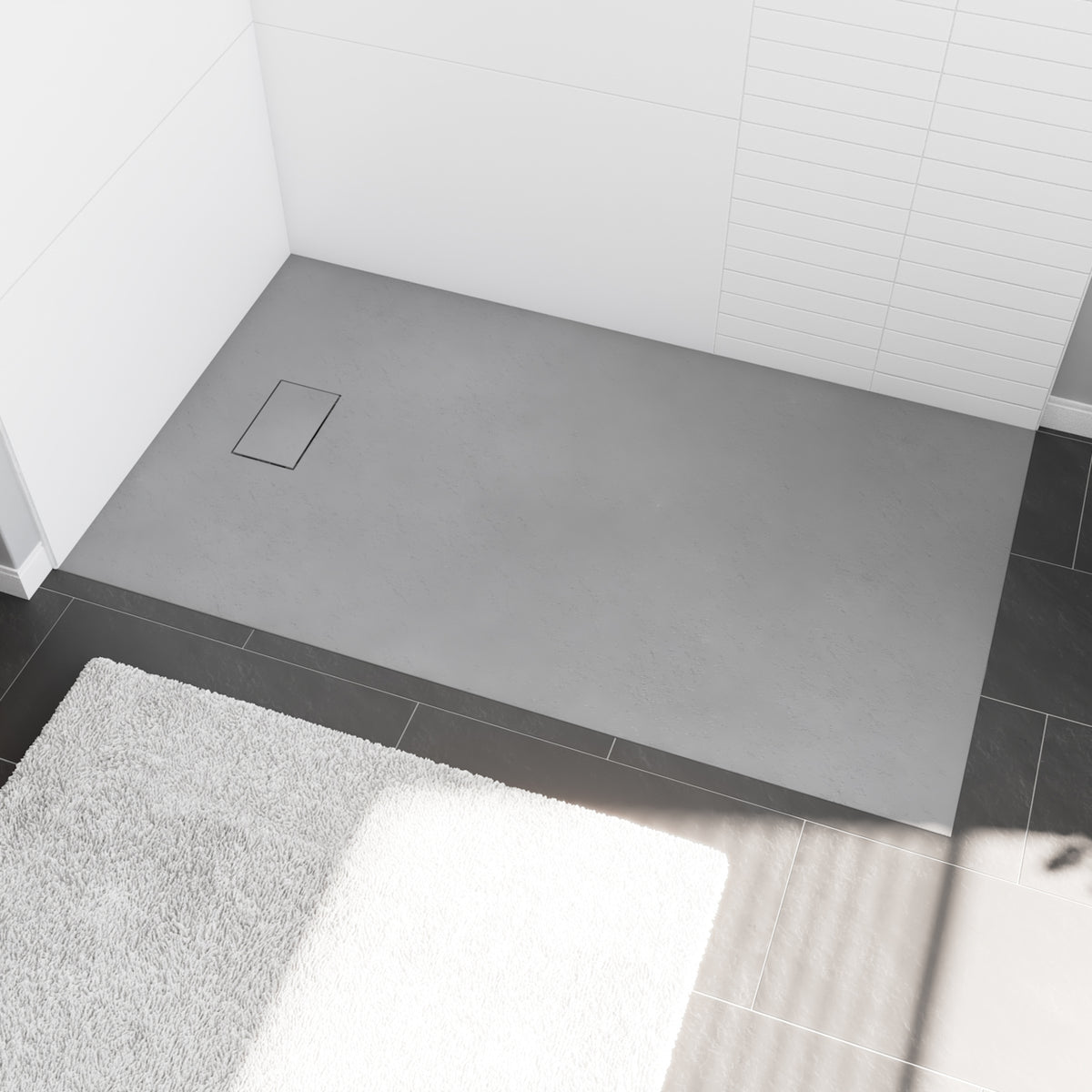 Maax Stonea 6036 Solid Surface Universal Shower Base in Grey with End Drain - image 12