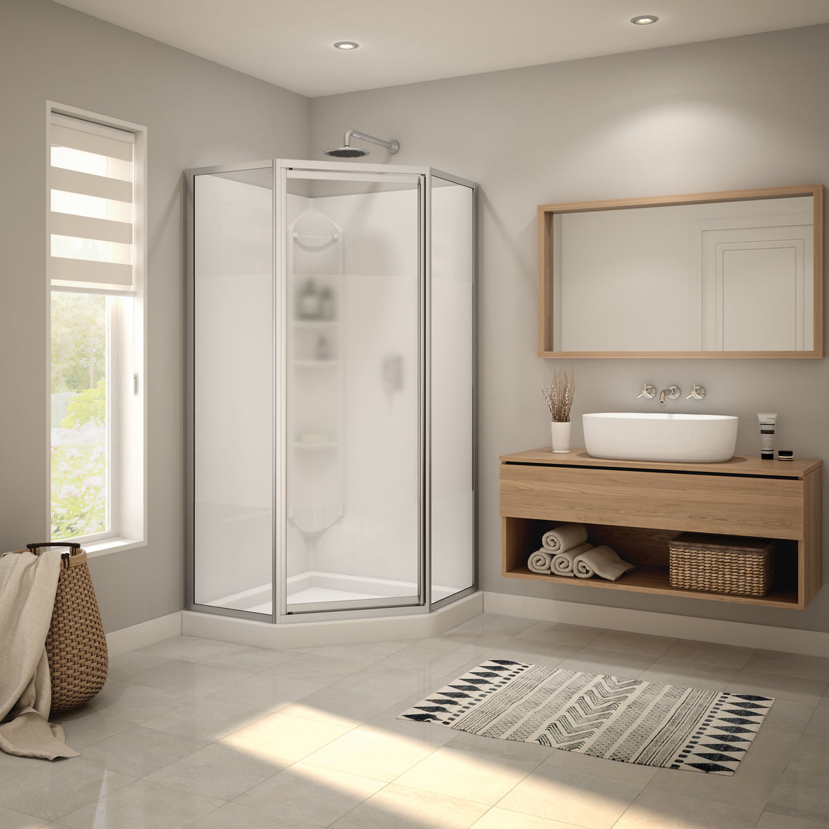 Maax Summit 38 x 38 Polystyrene Center Drain Shower Kit in White - image 3