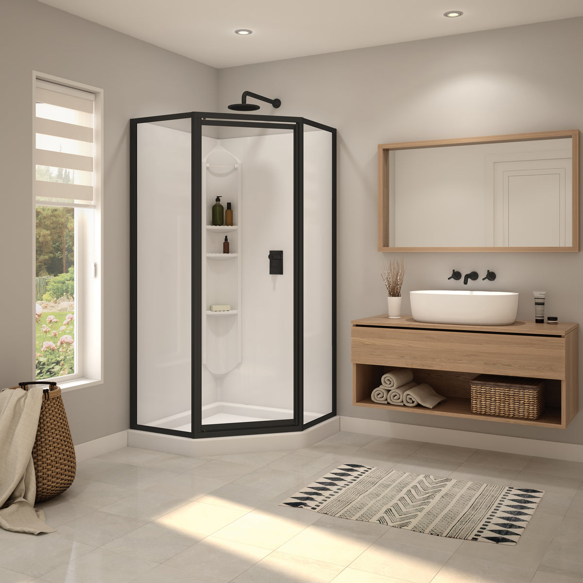 Maax Summit 38 x 38 Polystyrene Center Drain Shower Kit in White - image 3