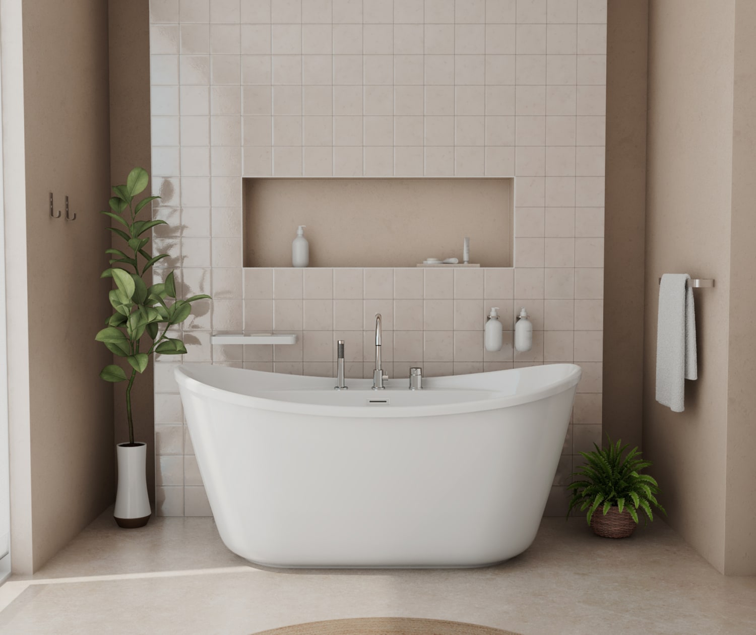 Keros Deckmounted Tub Faucet with Handshower in Chrome - Plumbing Market