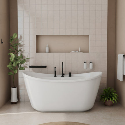 Keros Deckmounted Tub Faucet with Handshower in Matte Black - Plumbing Market