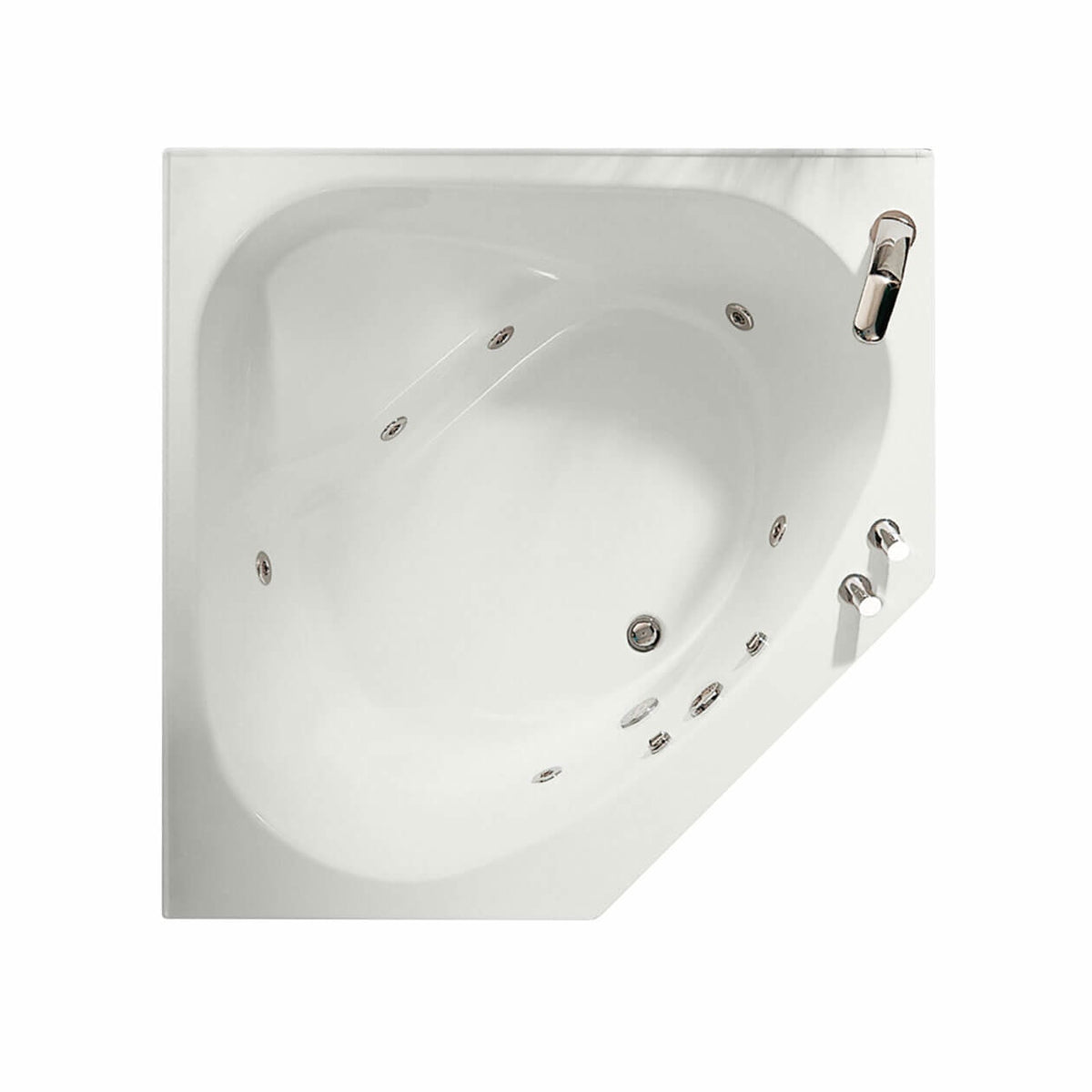 Maax Tandem 5454 Acrylic Corner Center Drain Bathtub in White - image 2