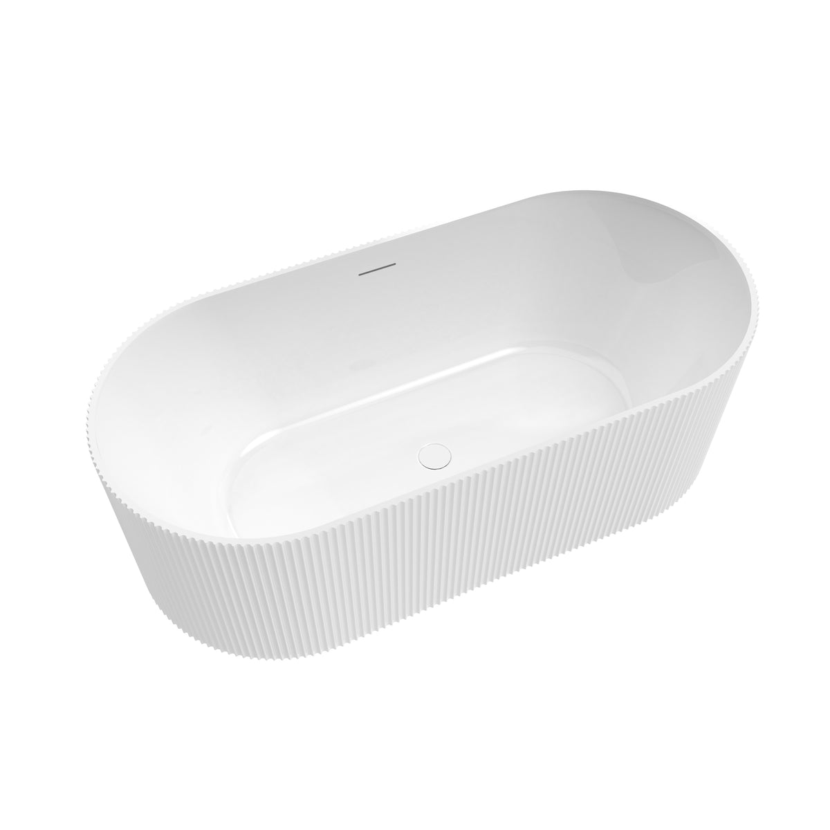 Maax Tori 6732 Acrylic Freestanding Center Drain Bathtub in White - image 4
