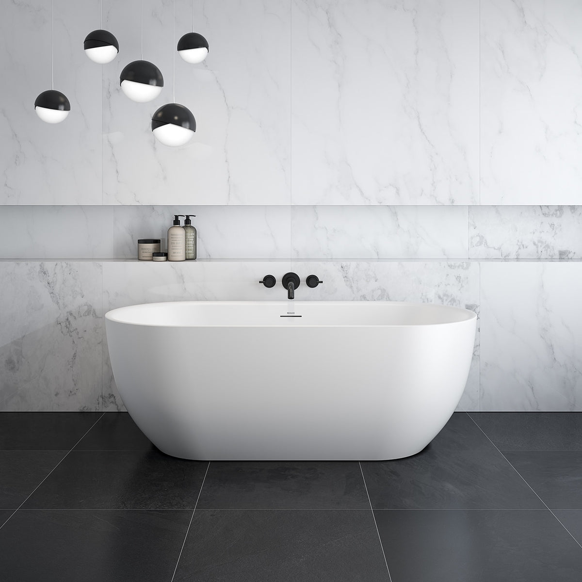 Maax Tosca 6732 Acrylic Freestanding Center Drain Bathtub in White - image 7