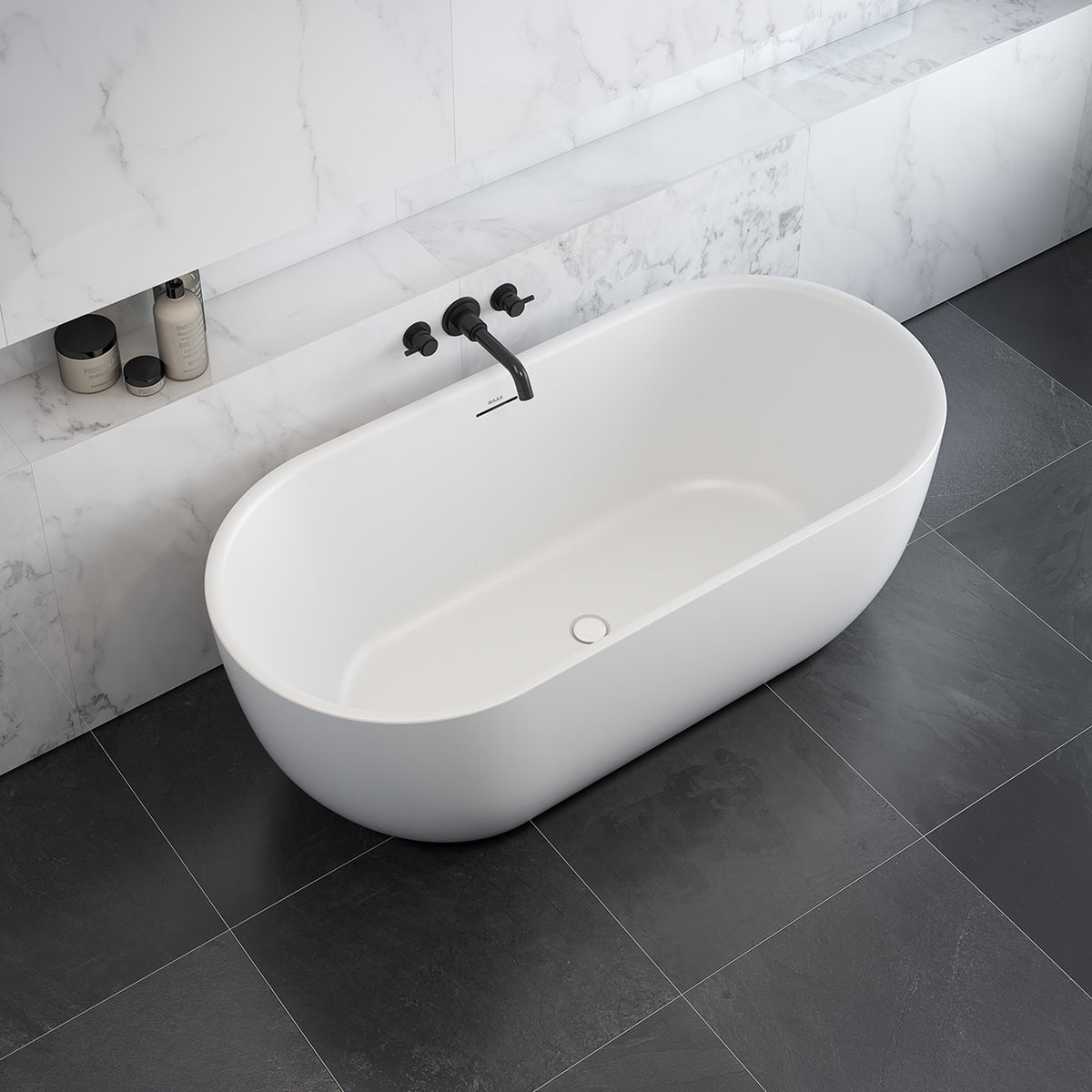Maax Tosca 6732 Acrylic Freestanding Center Drain Bathtub in White - image 8