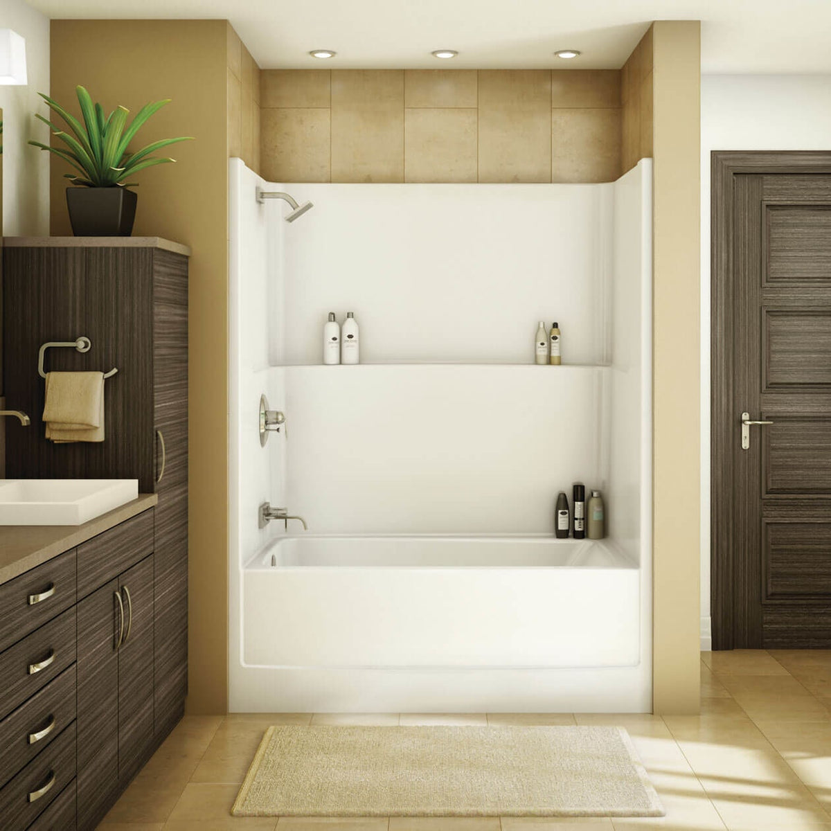 Maax TSEA Plus 60 x 32 AcrylX Alcove One-Piece Tub Shower in White