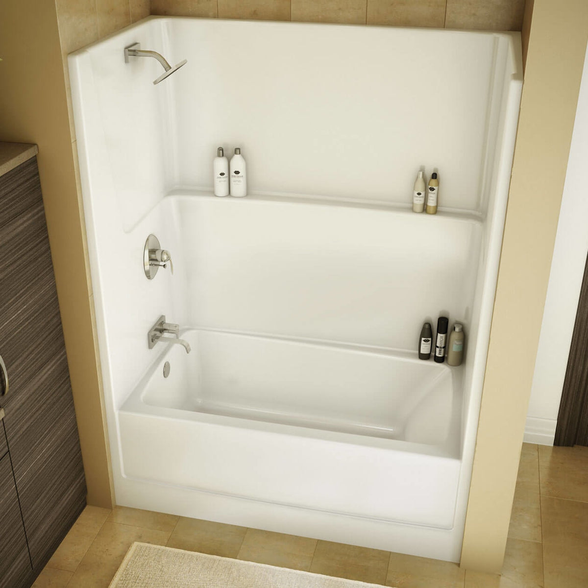 Maax TSEA Plus 60 x 32 AcrylX Alcove One-Piece Tub Shower in White - image 2