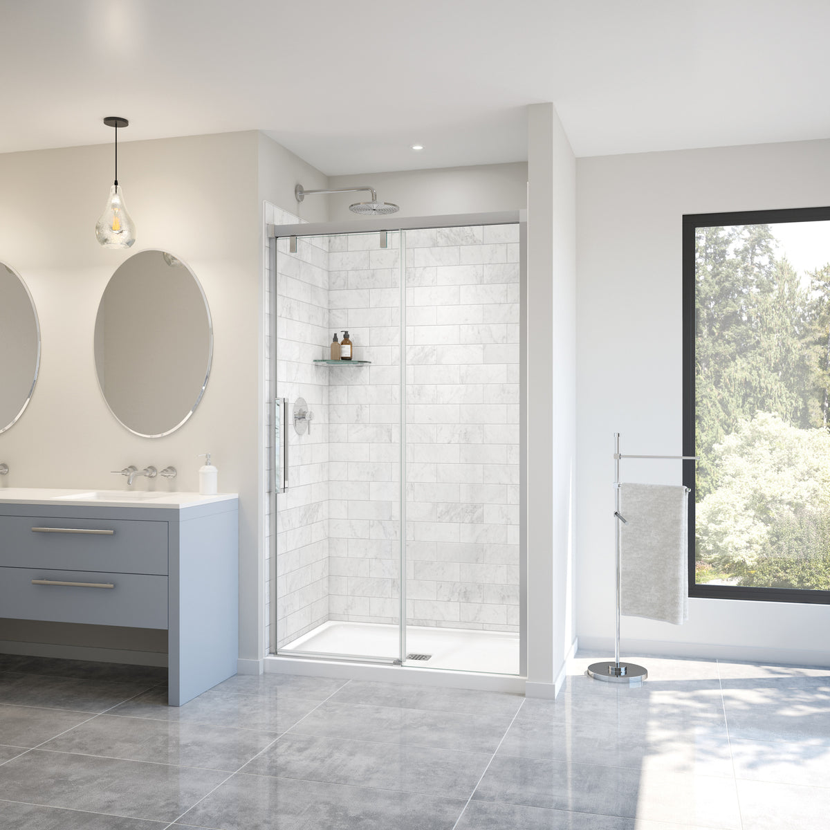 Maax Uptown 44-47 x 76 in 8 mm Sliding Shower Door for Alcove Installation - image 11
