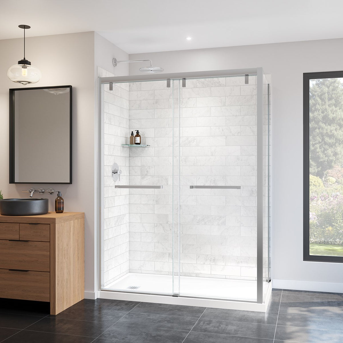 Maax Uptown 56-59 x 76 in 8 mm Bypass Shower Door for Alcove Installation - image 5