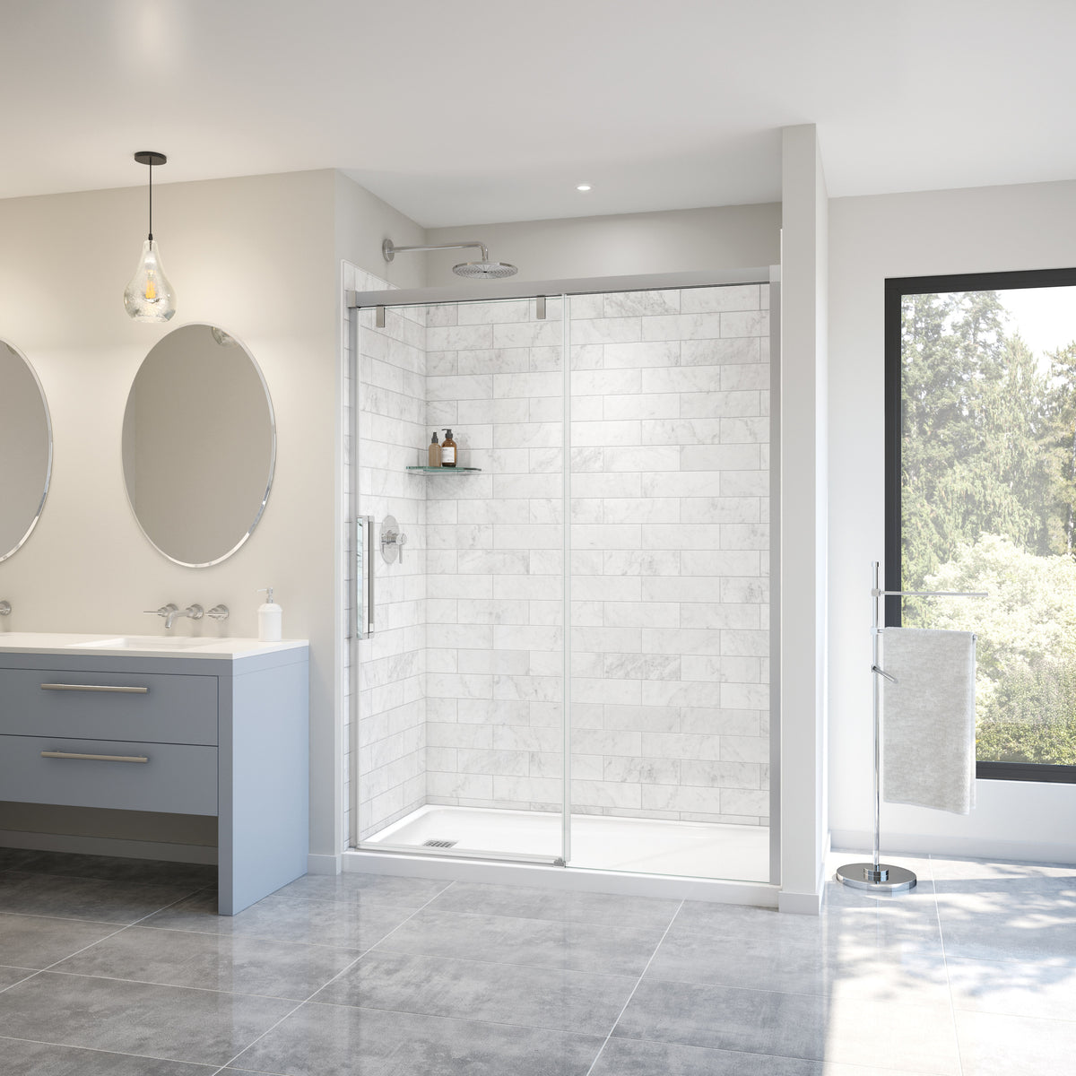 Maax Uptown 56-59 x 76 in 8 mm Sliding Shower Door for Alcove Installation - image 11