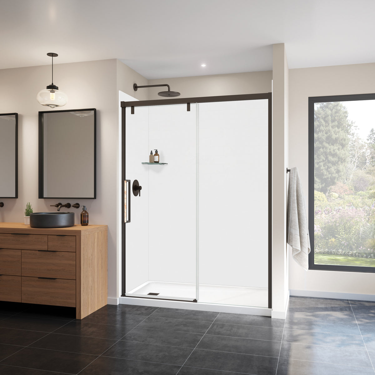 Maax Uptown 56-59 x 76 in 8 mm Sliding Shower Door for Alcove Installation - image 14