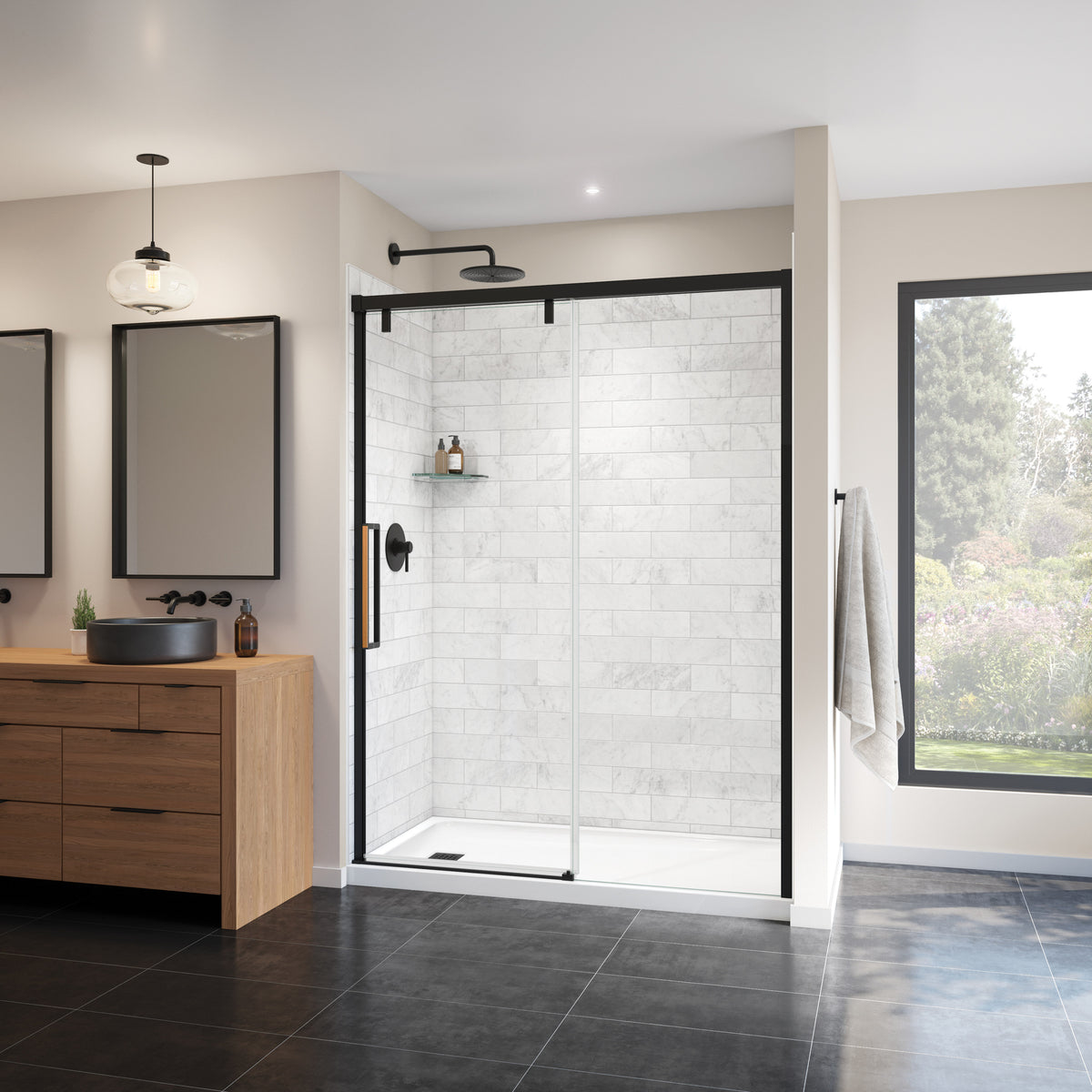 Maax Uptown 56-59 x 76 in 8 mm Sliding Shower Door for Alcove Installation - image 17